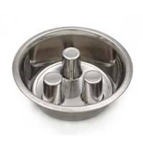 stainless steel slow feeder dog bowl