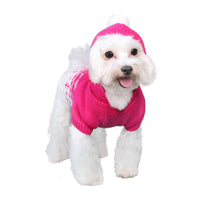 pink fair isle dog sweater with hood