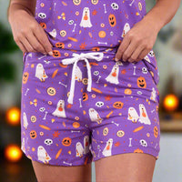 Trick-or-Treat Pups Pajama Shorts | Halloween Dog Print PJ Bottoms