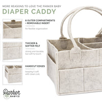 Parker Baby Co. Diaper Caddy in White