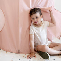 Kids Play Tent Castle with Recycled Fabric - Misty Pink