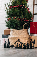 christmas holiday baby jesus nativity scene 18.5" long handmade in india