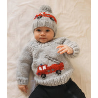 Hand Knit Fire Engine Sweater -  Baby & Toddler