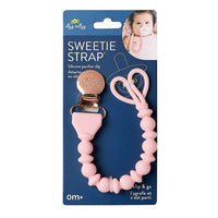 Sweetie Strap™ - Silicone One-Piece Pacifier Clips - Beaded / Pink or Neutral Toast