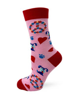 Women's Cotton Crew Socks - Peace Love and Dogs