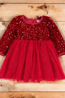 Girls Red Sequin Tulle Skirt Party Dress - ON SALE!