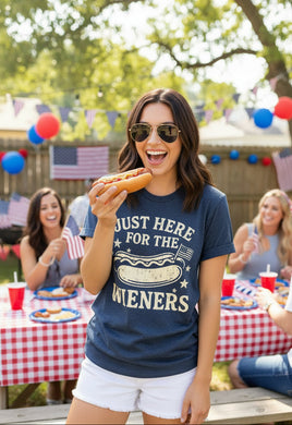 womens tee just here for the wieners fourth of july funny tee