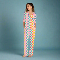 Women's Pajama Pant Set -2 Pc Set - Fun Checkered Print
