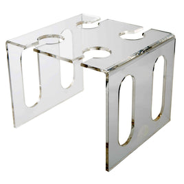 Clear Acrylic Floating Wine Glass Serving Tray and Storage Display for 4 glasses