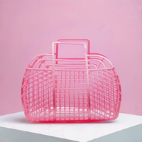 Retro Jelly Basket Beach Bag - Large - 4 Colors