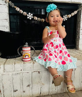 Little Girls Pretty Strawberry Ruffle Twirl Dress - ON SALE