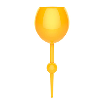 original floating wine glass for beach, pool, tub or travel. BPA Free in a mellow yellow