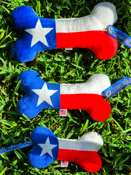 texas flag dog toy with squeaker inside small medium or large plush made in the usa