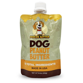Pouch of Pooche Butter Dog Peanut Butter on a white background
