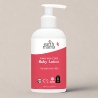 simply non scented earth mama baby lotion for sensitive skin types 