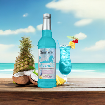 skinny mix syrup mermaid zero calorie by jordans blue pineapple coconut sugar free