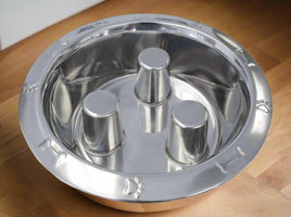 embossed stainless steel dog break-fast bowl