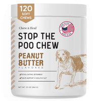 stop the poo chew peanut butter dog supplement chew made in the usa
