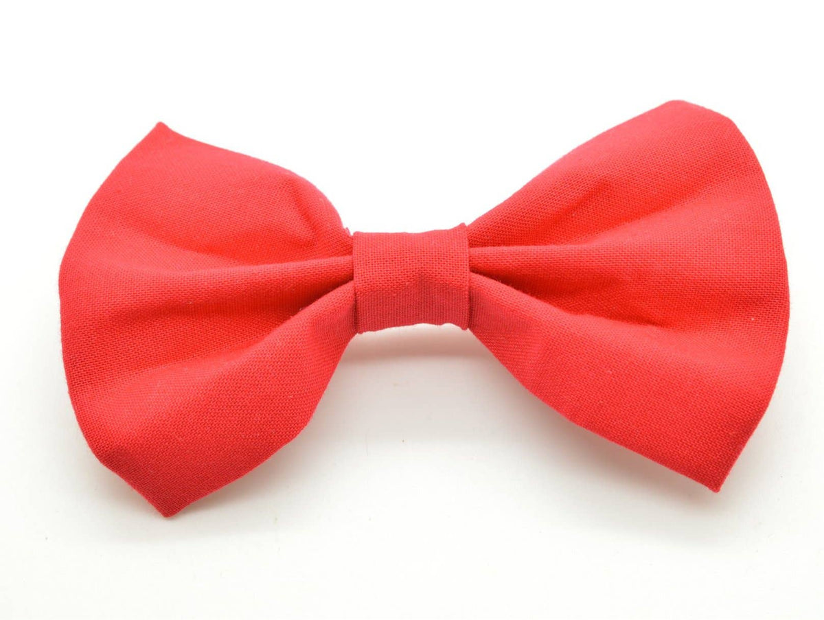 Velcro Rattles Pet Bow Tie - Solid Red - Velcro| Bones and Rattles Boutique