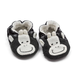 Handmade Smiling Cow Baby Booties - 0-3M