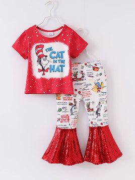 Dr. Seuss The Cat in the Hat Sequin Bell 2 Pc Outfit - LAST ONE!