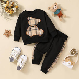 baby bear matching 2 pc sweatpants and sweatshirt set in black