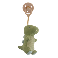 baby pacifier and plush green dino combo