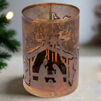 Christmas Nativity Scene Candleholder - Handcrafted