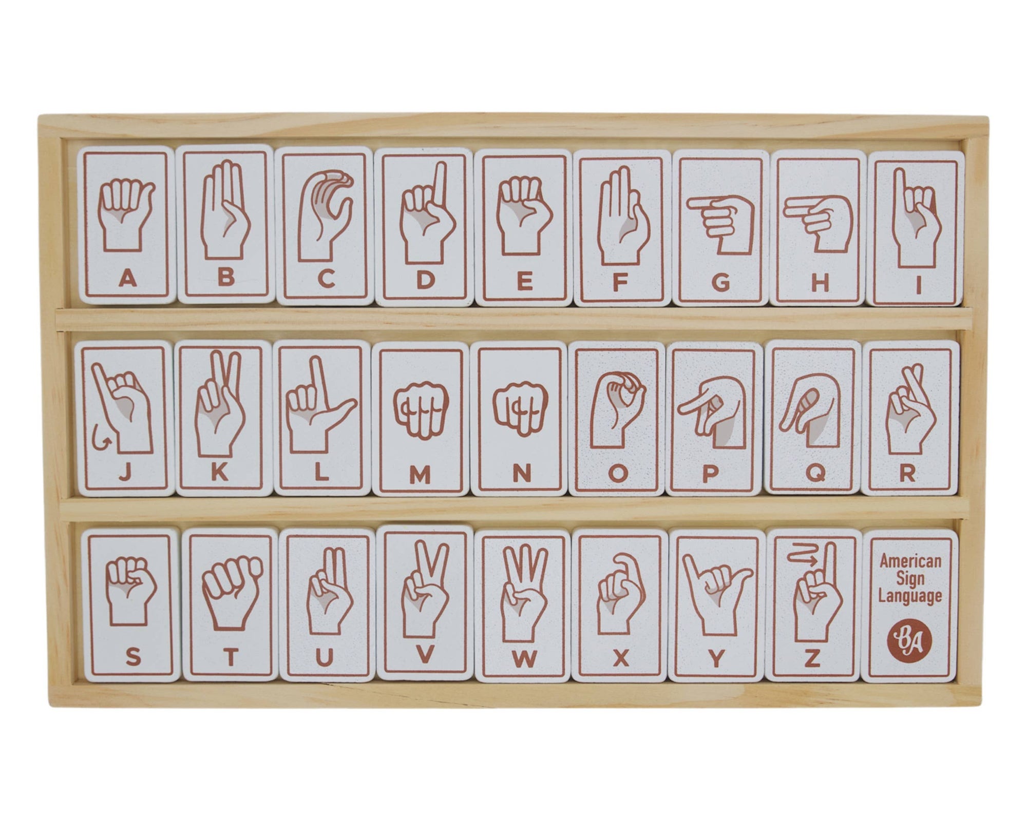 Kids Sign Language ASL Alphabet Tiles - 26 Pc Set| Bones and Rattles ...