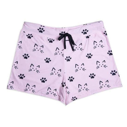 womens pink kitty pajama shorts