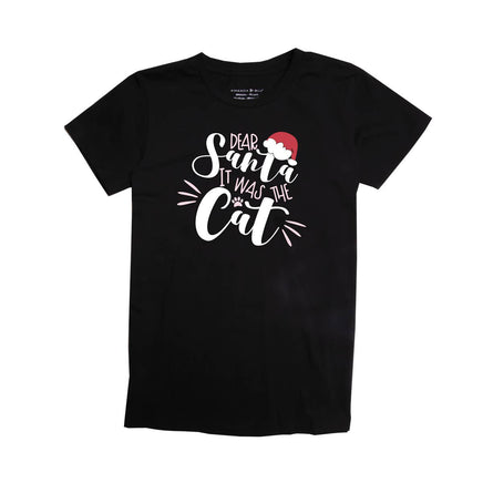 Santa it was the Cat Funny Holiday Tee in balck